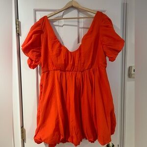Almost Daylight Red Bubble Hem Mini Dress